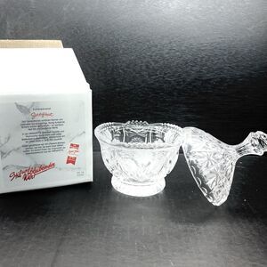 NIB Vintage AnnaHutte 24% Lead Crystal Bowl w/Lid COA Germany- 6.5”h